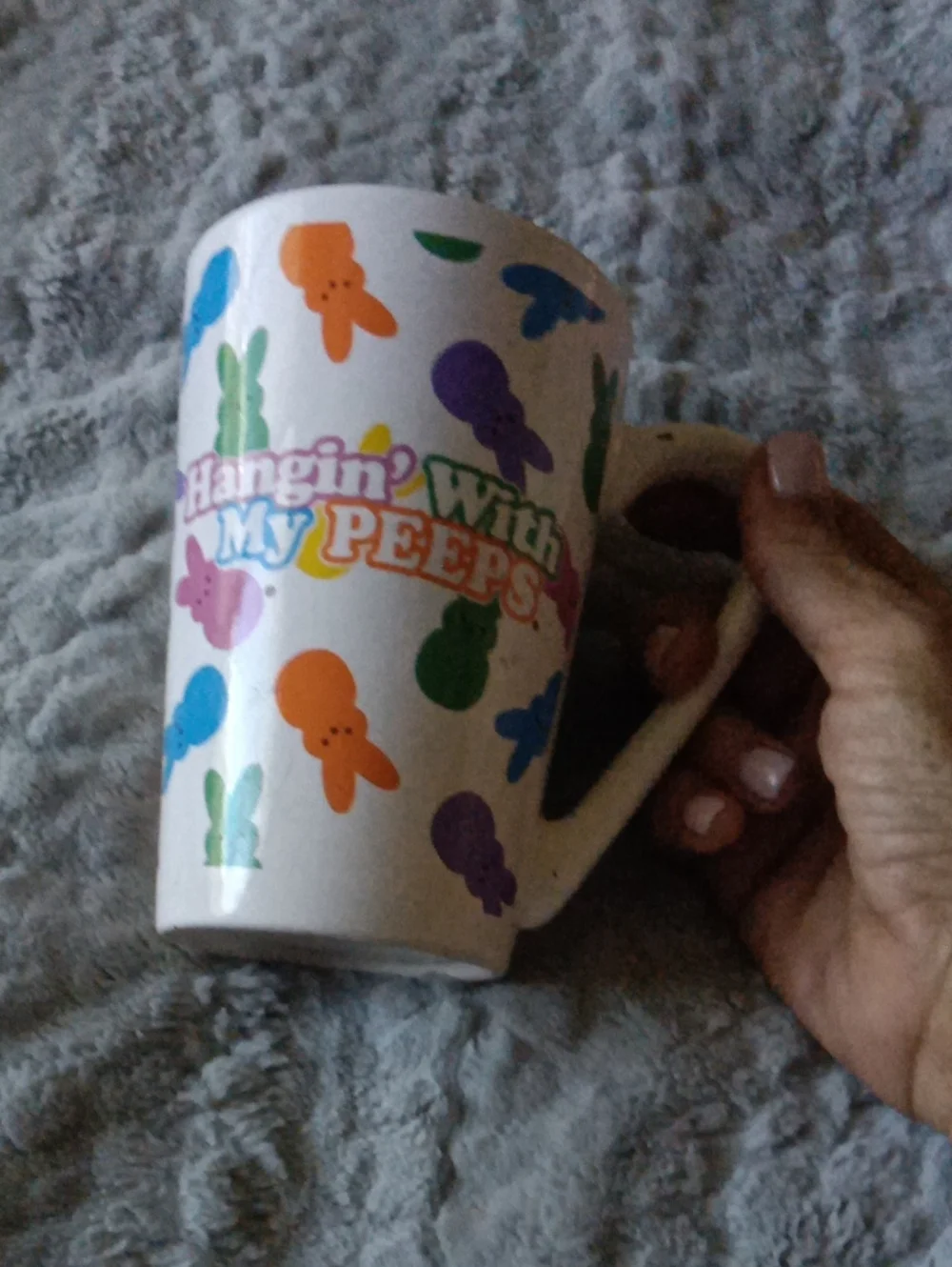 Hangin' With My Peeps Easter Bunny Pattern Ceramic Mug - White
